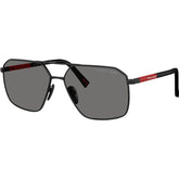 Prada Linea Rossa PSA50S Sunglasses Matte Black/Dark Grey Polarised Lenses